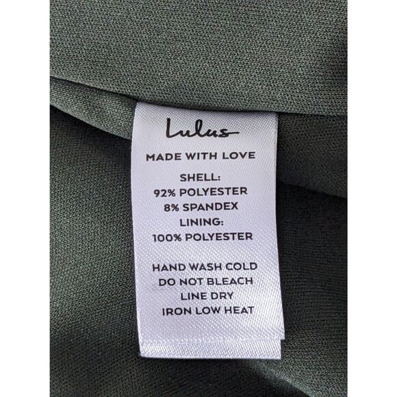 NWT Lulus Flirty Agenda Jumpsuit Medium Dark Green Satin Bustier Wide Leg Womens - Picture 9 of 12